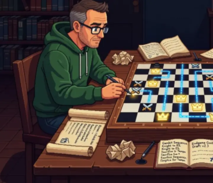 Pixel‑artowa analiza rozgrywki Gambonanza z podświetlonymi polami planszy i figurami